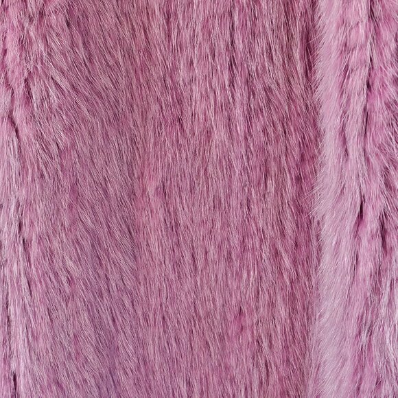 Real Fur Lavender Color Knitted Scarf Shawl - Picture 4 of 8